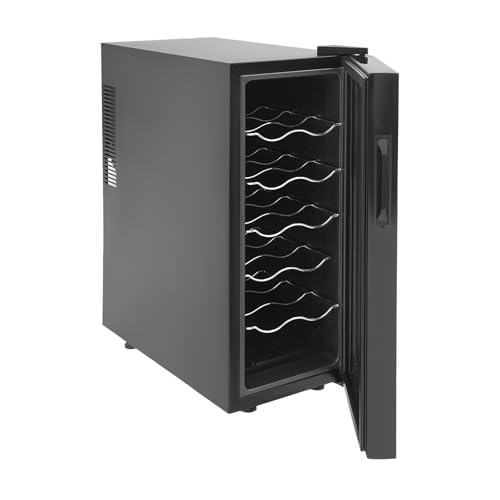 Nevera para Vino de 12 Botellas con Pantalla LED Negro 12 18℃ 25,8 * 50,2 * 63,7cm