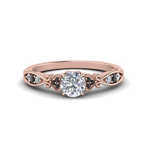 Bagues de fiançailles vintage et bague ronde plaqué or rose