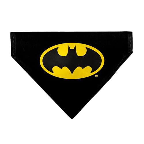 DC Comics Pet Bandana Batman Shield Logo Black Yellow Slip On Collar Bandana Only