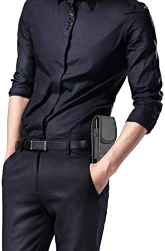 Oeuvre Communications Heavy Duty Cell Phone Holder Belt Clip Holster Case Pouch for Samsung Galaxy S22 Ultra S22+ A13 4G 5G A53 A03s S21 FE A02s A52 A12 A42 A32 S21+ (Black)