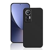 TUTUO Custodia Compatibile con Xiaomi 12 5G / Xiaomi 12X 5G Cover, Anti-Caduta, Anti-Graffio Silicone Liquido Premium Custodia, Antiurto Sottile in TPU Morbida Protettiva Case - Nero