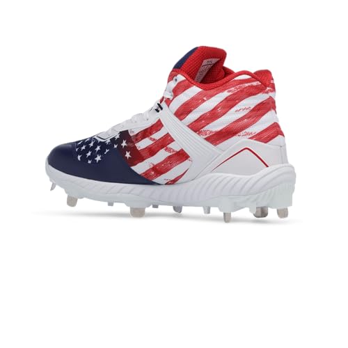 Boombah Victor Men's Metal Cleat Mid - USA Patriot - Multiple Sizes2