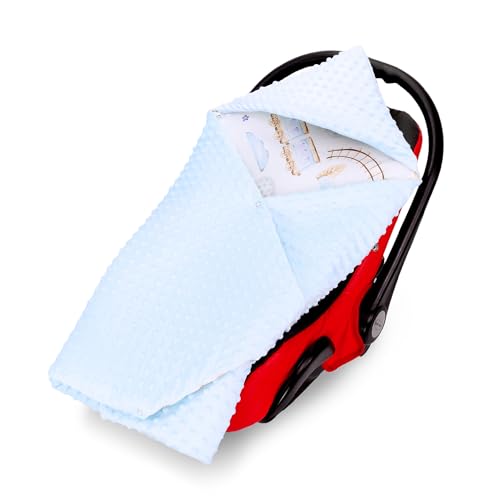 Stubenwagen Umrandung - Nestchen für Kinderwagen und Buggy Babybett Zubehör für Babywanne Einlage Kinderwagenzubehör Set 3- teilig mit Kissen und Matratze Bahn Hellblau