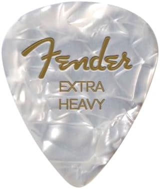 Fender Pearl Celluloid Picks, 351, White Moto, X-Heavy, 12-Pack image 2