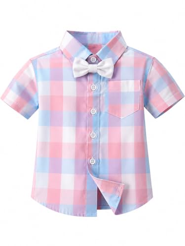 Image of Kids Boys Printed Cotton Short Sleeve Collared Neck Ethnic Wear Spandex Shirt & Shorts with Bow tie.