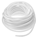 uxcell 1/2 Inch x 100 Ft Split Wire Loom Tubing, Guard Convoluted Flex, Protective Split Cable Conduit, Flexible Wire Protector Tubing, Electrical Cord Cover, White