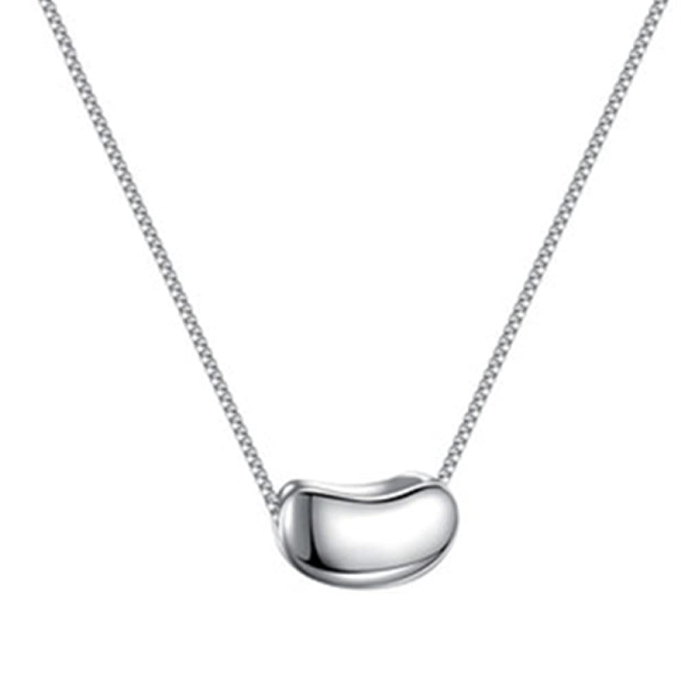 ZHUDJ18 Inch 925 Sterling Silver Glossy Grape Bead Soya Bean Pendant Necklace For Woman Wedding Jewelry
