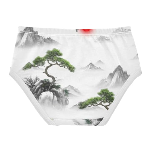 Girls Underwear Toddlers 2t Cotton Girl Panties Cute Personalized Briefs Undies Kids Traditional Landscape Mountains2