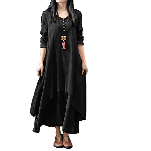 [ Big laugh (ビッグラフ) ] ロング ワンピース 長袖 シンプル 無地