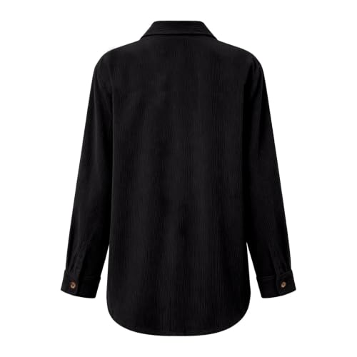 Womens Corduroy Button Down Shirts, Long Sleeve Collared Shacket Top - image 5