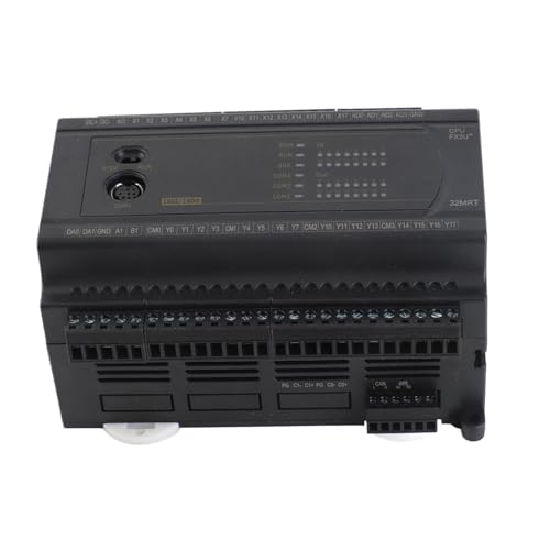 Brilluxa PLC Controller, FX3U-32MR Programmable Logic Controller PLC Module Industrial Control Board, AC220V 16DI 16DO Relay Outputs, RS232 RS485 Port for Automation Control System