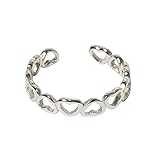 Loving My Bump 925 Sterling Solid Silver Adjustable Mixed Design Open Toe Ring Rings Finger Ring Women Gift (Hearts Toe Ring)
