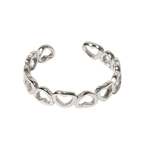 Loving My Bump 925 Sterling Solid Silver Adjustable Mixed Design Open Toe Ring Rings Finger Ring Women Gift (Hearts Toe Ring) #TOP12