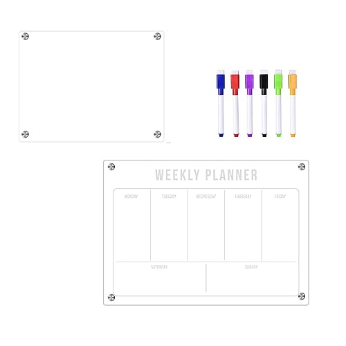Calendrier hebdomadaire acrylique transparent pour frigo pour ne plus oublier vos rendez-vous