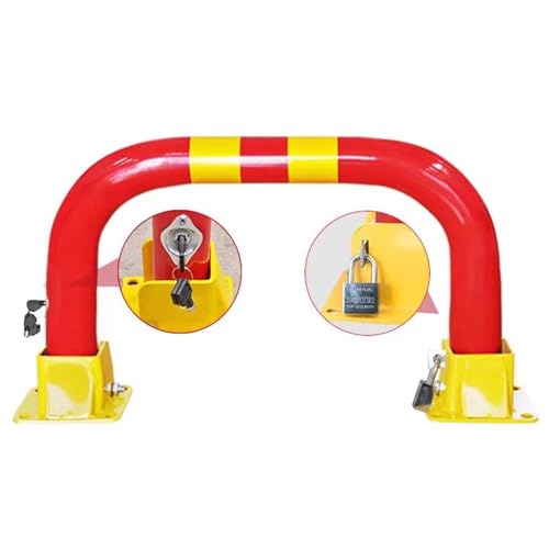 Barriera Parcheggio Paletti Di Parcheggio Resistenti con Doppia Serratura, Guardrail Pieghevole per Vialetti D'accesso, Barriera Di Parcheggio A U per Garage Parcheggi Interrati(60cm/23.6in)