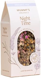 Night Time - Organic Herbal Tea | 45g of Loose Leaf | Caffeine Free | Relax, Unwind & Calming | Natural Sleep Tea, Lavender & Chamomile Blend Perfect For Bedtime | Made By Midwives For You