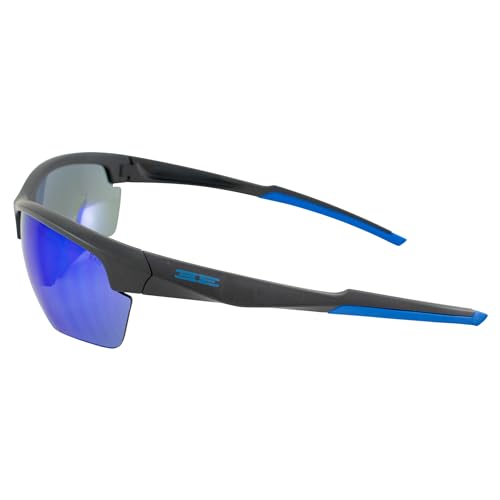 Epoch Eyewear Kennedy Sunglasses Gray Blue Frame with Blue Mirror Lens3