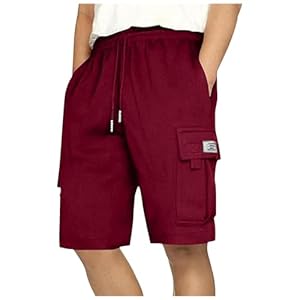 Men’s Jogger Shorts UK Cotton Cargo Sports Shorts with Multi Pockets Elastic Waist Drawstring Workout Jogging Bottoms Activewear Summer Casual SweatShorts