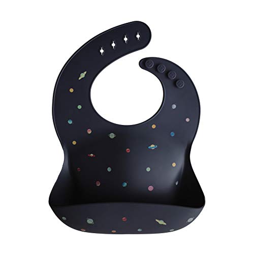 mushie Silicone Baby Bib | Adjustable Fit Waterproof Bibs (Planets)