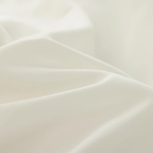 Image of JANZAA Creamy White Comforter Set King - Soft Microfiber, Lightweight All Season Bedding, Ruffle Shabby Chic Aesthetic, Breathable Cozy Bed Set with 2 Pillow Shams, Machine Washable