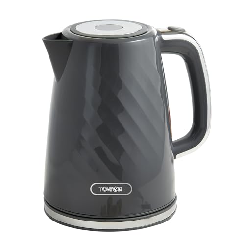 Image of Tower Premium Windsor Electric Kettle 1.7L, 1350W | Strix Controller, Rapid Boil in 45 Seconds, Auto Shut-Off, Boil-Dry Protection, 360 Power Base, Water Level Indicator, 2.5 Year Warranty (Grey)