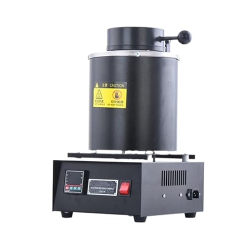 Horno De Fusión Oro 1500 W, Eléctrico 1 A 3 Kg Con Crisol Y Lingotera, Kit Plata, Metal Calentamiento De Metales Seguro Y Eficiente(Standard,3KG)