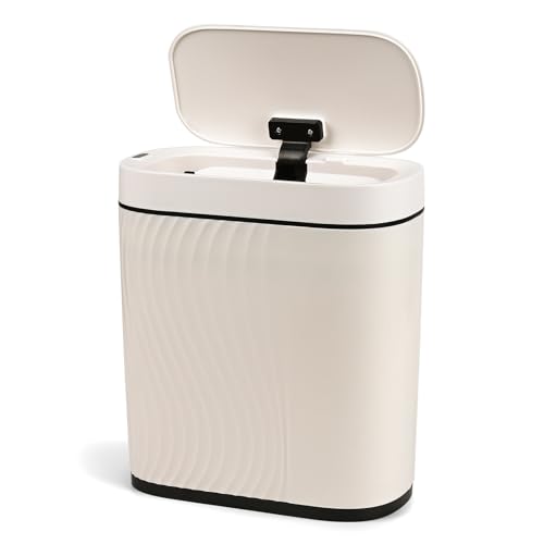 SternSinn 8L Papelera Baño, Cubo de Basura Automático con Tapa, Cubos Basura con Sensor, Cubo Basura Baño IPX5 Impermeable para Dormitorio, Baño, Cocina, Oficina (Blanco)