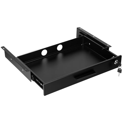 18-x-12-Under-Desk-Drawer-Slide-Out-Storage-Organizer-Black 18'' x 12'' Under Desk Drawer Slide Out Storage Organizer, Black - Image 1