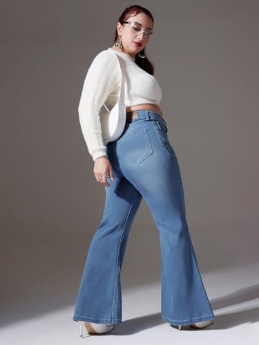 Image of Miss Chase A+ Women's Bootcut High Rise Regular Stretchable Denim Jeans