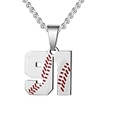 HattiDoris Collar con números de béisbol para hombre del 00 al 99, regalo