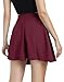 Urban CoCo Women's Basic Versatile Stretchy Flared Casual Mini Skater Skirt (X-Large, Wine Red)