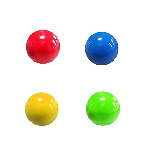 Balle anti-stress collante, les balles peuvent être collées au plafond ou sur le mur, balles anti-stress, balle de jonglage de Dodgeball, pour enfants et adultes (4 Pcs couleur aléatoire)-4.5cm Cover