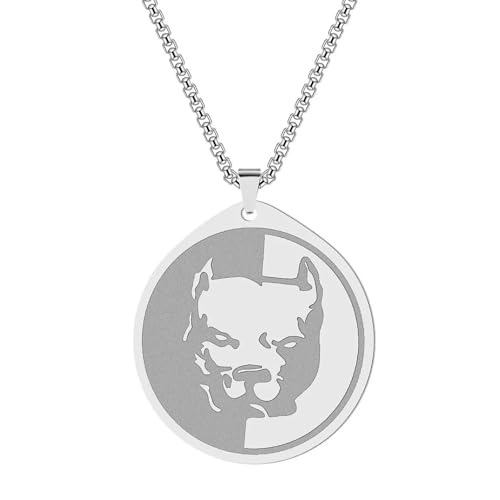 Collier bouledogue français rigide avec pendentif finition punk homme
