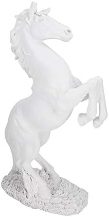 ASHATA Horse Statue Sculpture, Horse Standing Statue, Resin Lucky Gifts European Style White/Copper for Office Decor for Home Decor(bs-020 white)