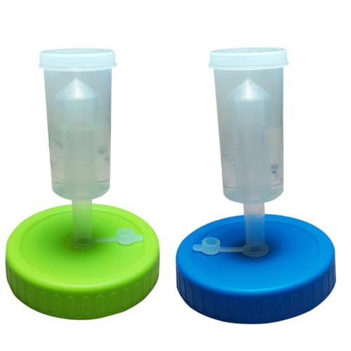 HOLIDYOYO Tapas de Fermentación para Frascos Mason de Boca Ancha 86 MM Kit de 2 Unidades en Silicona Verde y Azul Desmontables y Aptas para Chucrut Kimchi y Encurtidos Saludables
