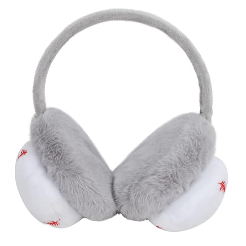 Image of JIAHG Boys Girls Cute Cartoon Football Winter Warm Earmuffs Soft Faux Fur Ear Warmers Kids Outdoor Thermal Plush Ear Muffs