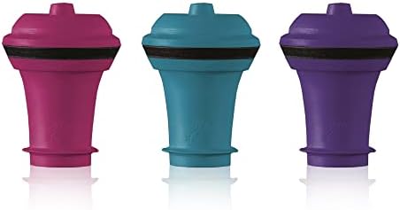 Vacu Vin Wine Saver Vacuum Stoppers Set of 6– Blue/Pink/Purple