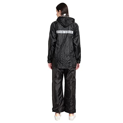 Image of Zacharias Women's Waterproof Reversible Double Layer Solid Raincoat with Pant (RG-2) (Black)