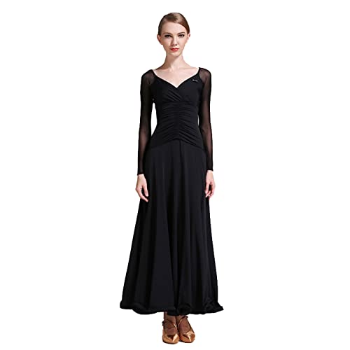 Robe à manches longues col en V pour femme casual et élégante