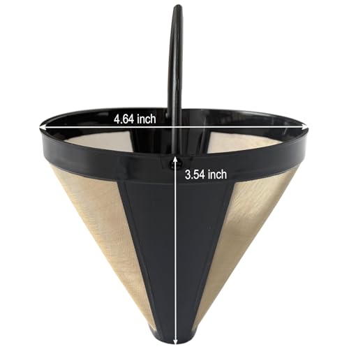 image for Cestlaive #4 Gold Cone Reusable Permanent Coffee Basket Filter Replace