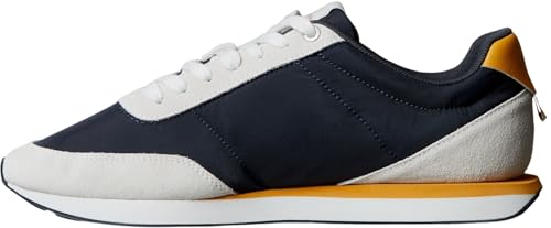 Calvin Klein Ym0ym01361Low Top Retro Runner Ess Mix Mat Homme, Bleu Vaporous Blanc Décontracté Bleu Refroidissement, 42 1/3 EU