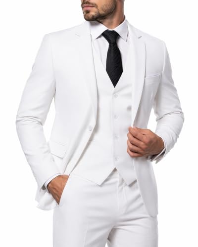 Image of MY'S Men's Suit Slim Fit One Button 3-Piece Suit Blazer Dress Business Party Jacket Vest & Pants