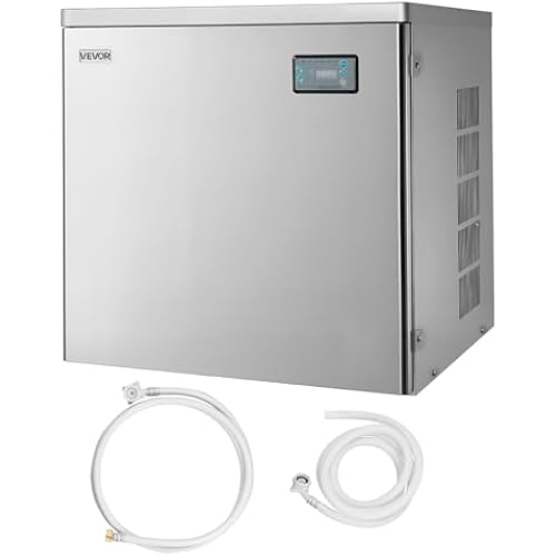 VEVOR Commercial Ice Maker Machine - Head, 650 Lbs/Day Stainless Steel Ice Machine with Scheduled Ice-Making, Self-Cleaning, Adjustable Thickness, Ideal for Restaurant Bar Cafe Hotel - Head Only