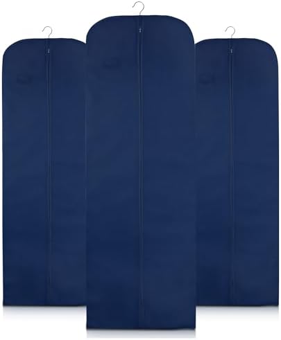 Wedcova Dress Bag | Hanging Garment Bags | Full Length Travel Covers | Wedding Long Clothes Storage Cover with Zipper for Women | 72 Inch (182cm) | Pack of 7 | White