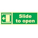 Slide to Open Glow Sign Emergency fire Safety Radium Night Light illuminations PVC Waterproof Sign Sticker gallery image