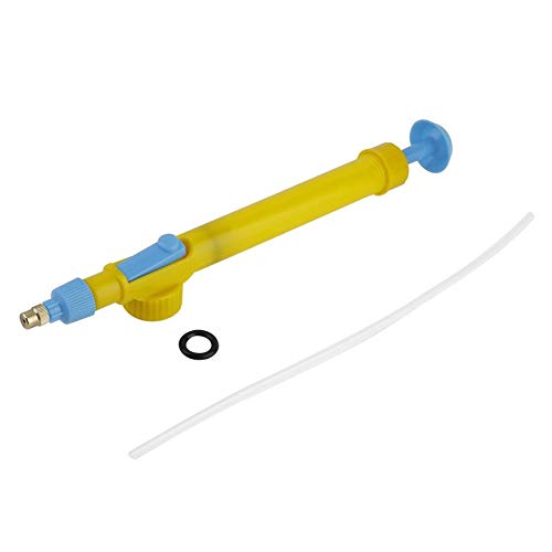 Bigherdez Mini Juice Bottles Interface Trolley Gun Sprayer Head Water Pressure Plastic Water Pesticide Spraying 29 x 3 x 4cm - Yellow & Blue