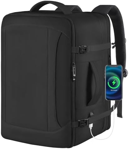 Travel Backpack, Extra Large Backpack, TOTWO Carry On Backpack, 45L Expandable Airline Approved Water Resistant Suitcase Luggage Big Bag with USB Port Fits 17 Inch Laptops, Travel Gifts for Men, Black Travel Backpack, Extra Large Backpack, TOTWO Carry On Backpack, 45L Expandable Airline Approved Water Resistant Suitcase Luggage Big Bag with USB Port Fits 17 Inch Laptops, Travel Gifts for Men, Black