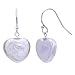 Sterling Silver 11-11.5mm Heart Shape White Freshwater Cultured Pearl Dangle Earrings