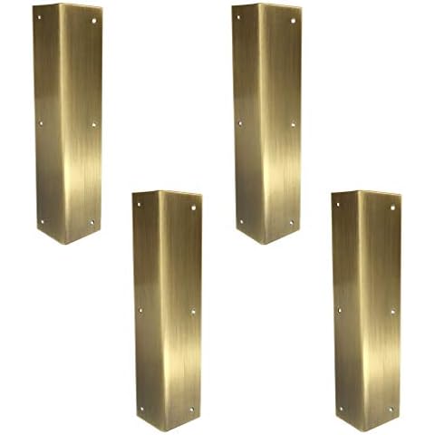 Tiazza 4Pcs Antique Pure Brass Corner Protectors Braces Classical Furniture Tables and Chairs Cabinet Corner Guard (Antique Bronze) Cover