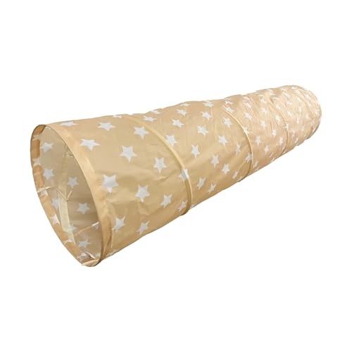 Relaxdays Spieltunnel Sterne, farbenfroher Krabbeltunnel, Kinder, BxD: 180 x 45 cm, Pop-up Tunnel, Polyester, bunt